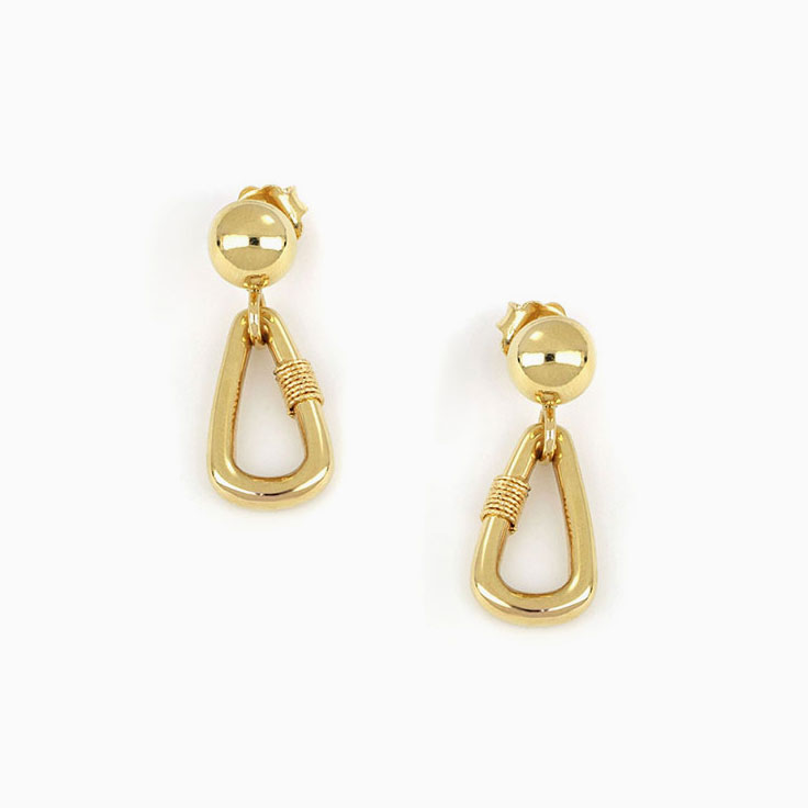 Trigon Gold Drop Earrings