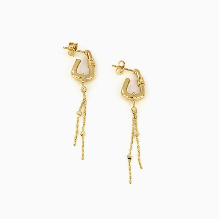 Gold Hook Chain Earrings | Temple 