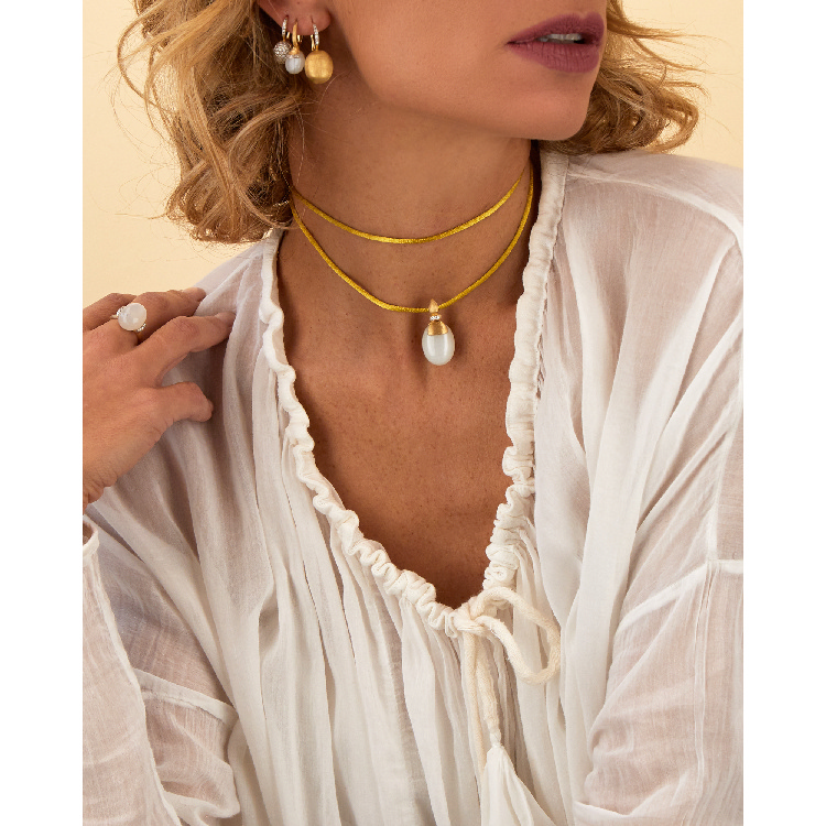Moonstone Gold Choker Necklace