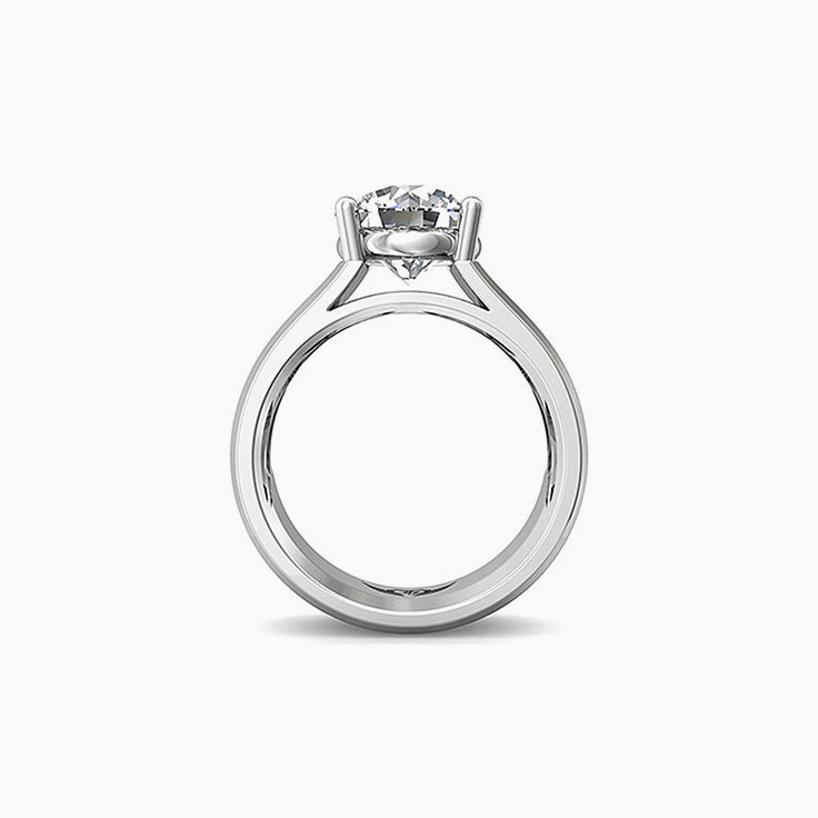 Diamond Engagement White Gold Wide Band