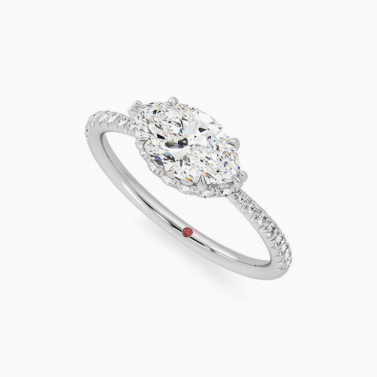 Marquise Diamond Engagement Pave Ring