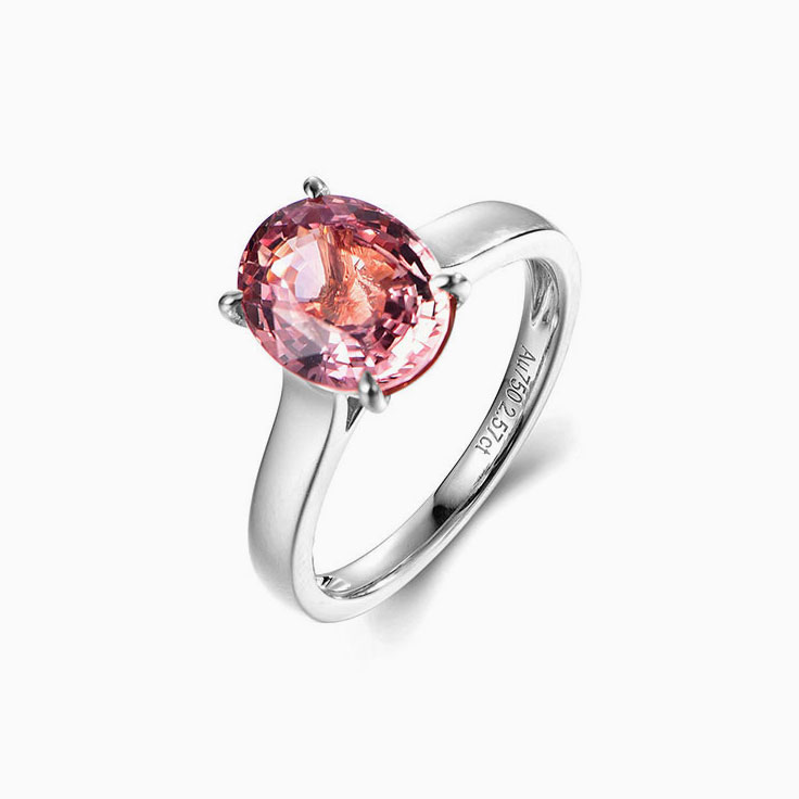 Oval Peach Sapphire Ring
