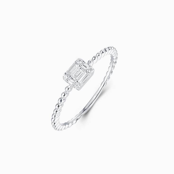 Baguette Diamond Cluster Ring