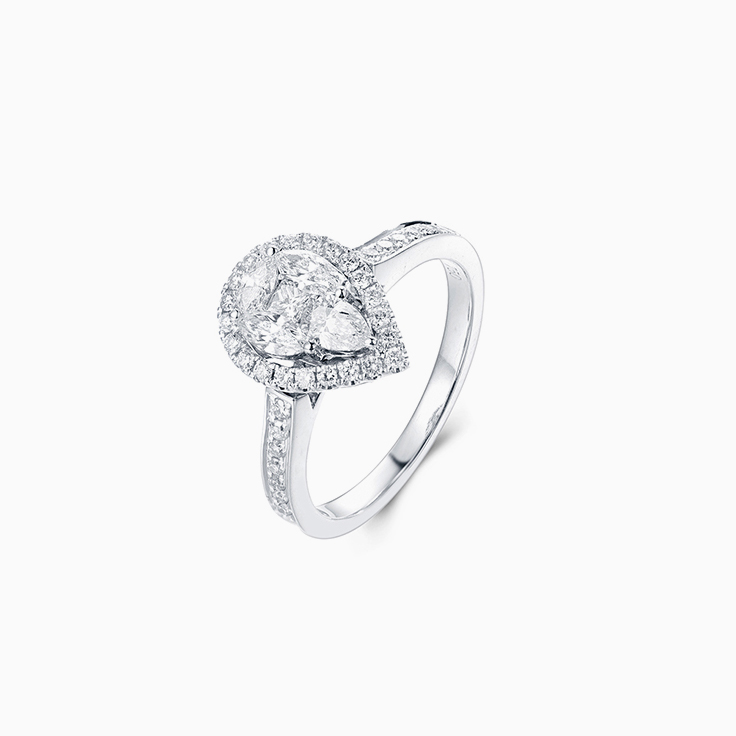 Pear Cluster Diamond Ring
