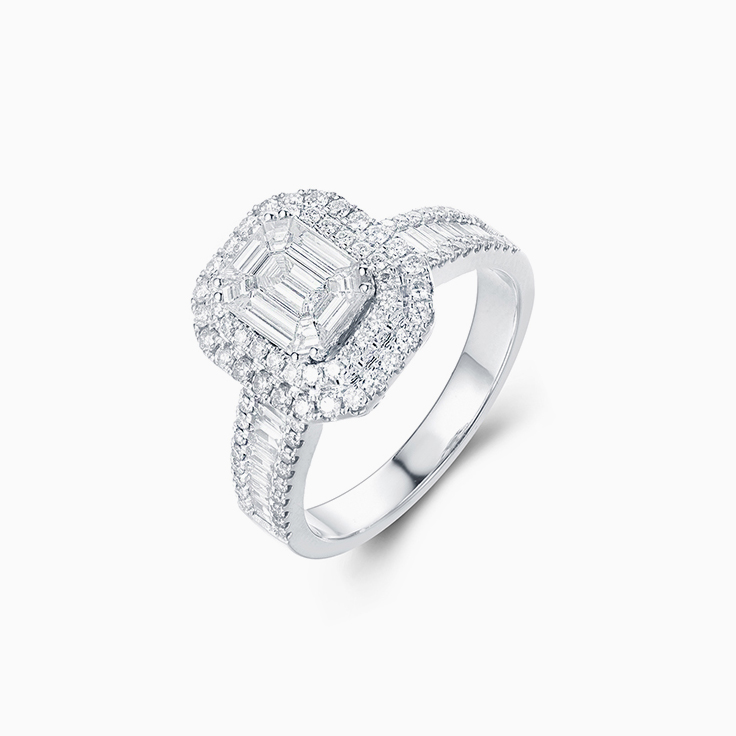 Emerald Cluster Diamond Ring