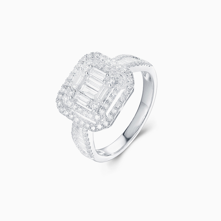 Cushion Shape double halo cluster