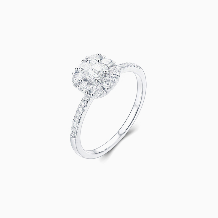 Cushion Shape Diamond Cluster Ring