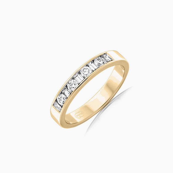 Baguette and Round diamond ring F4254