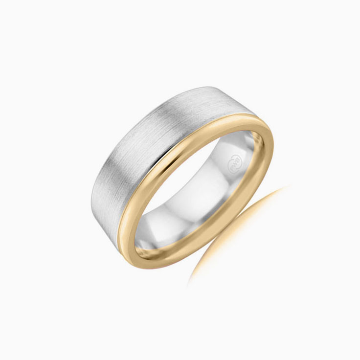 Two tone Mens wedding ring 2T3881