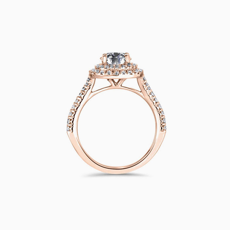 Oval Cut diamond Engagement ring on a diamond band