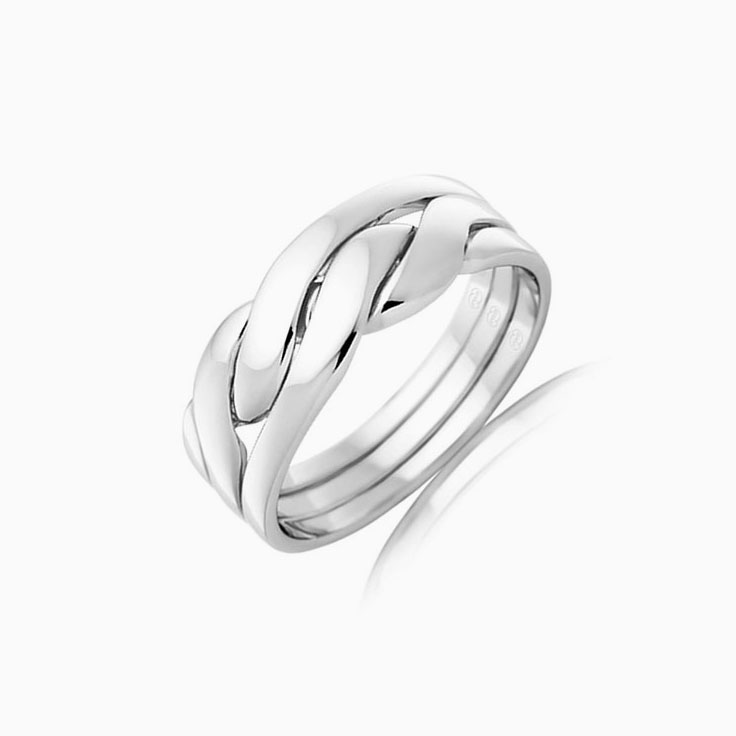 Twisted Rope Pattern Mens Wedding Band