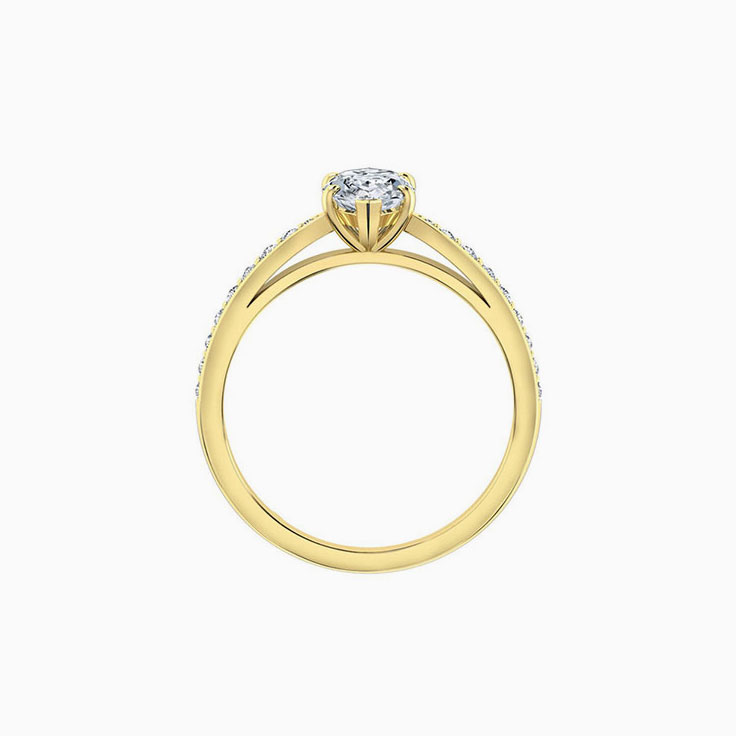 Marquise Cut Diamond Engagement Ring With pave Diamond Band