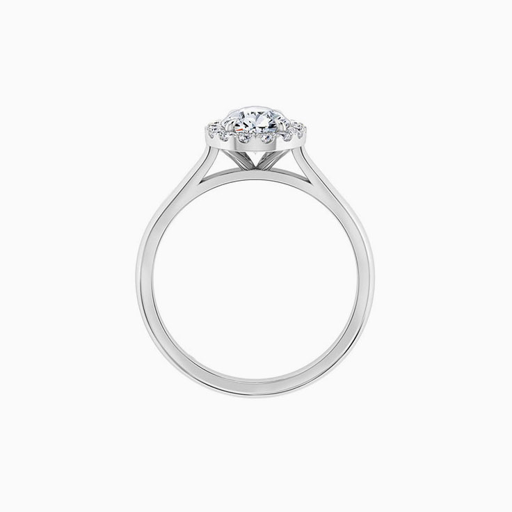 Pear Cut Diamond Engagement Ring With Diamond Halo